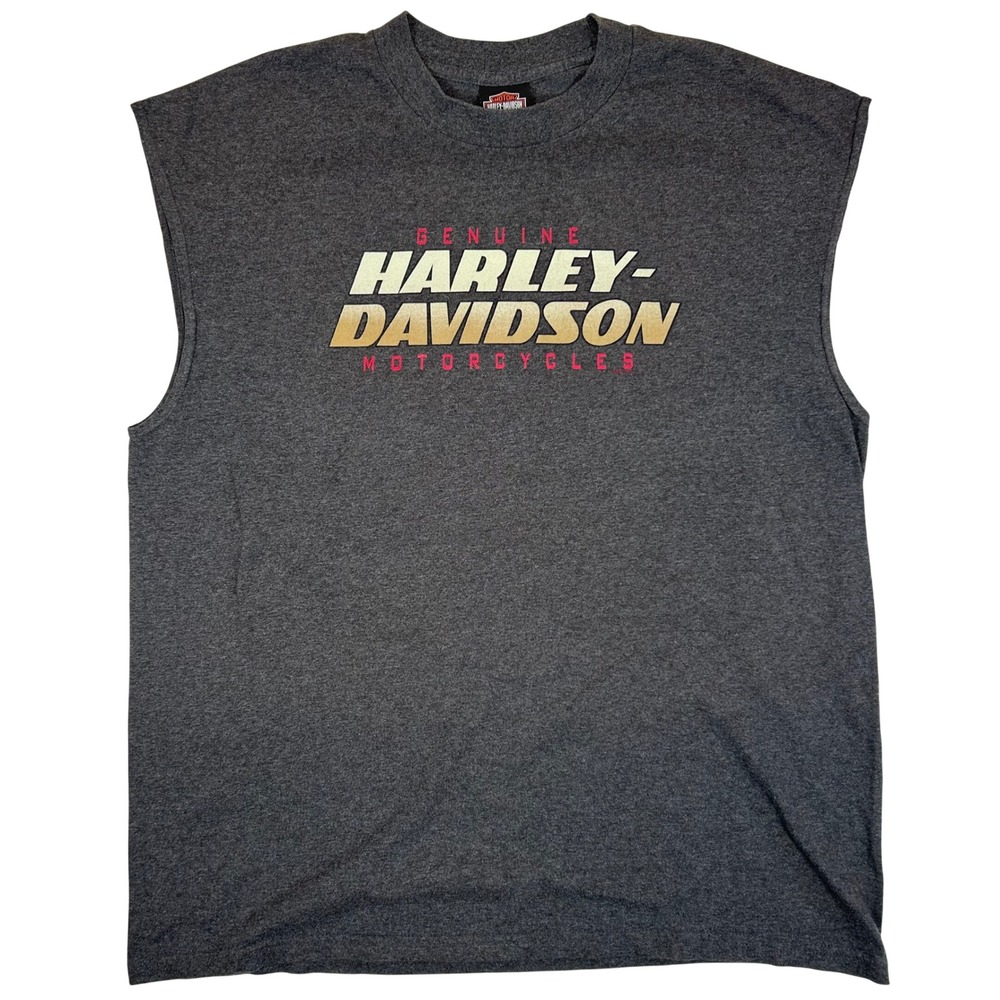 Harley-Davidson Mens XL Battlefield Gettysburg PA Muscle Tank Top Charcoal Grey